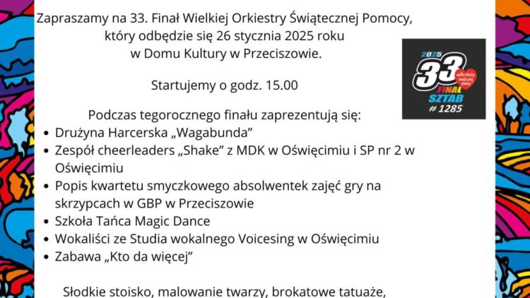 33. FINAŁ WOŚP W GMINIE PRZECISZÓW